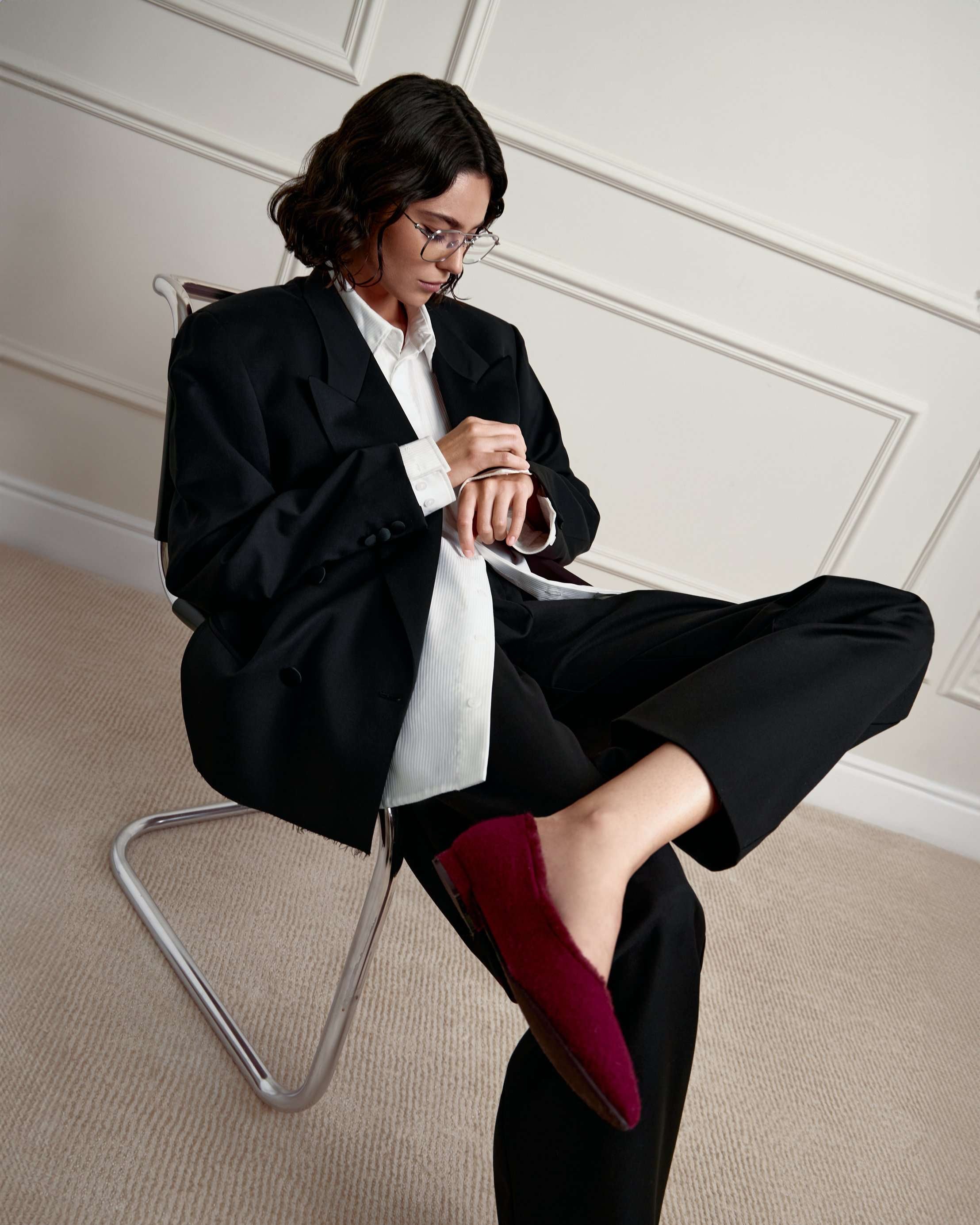 Туфли Anais Wool Burgundy