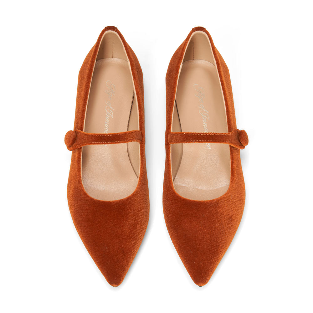 Туфли Thea Velvet Ochre
