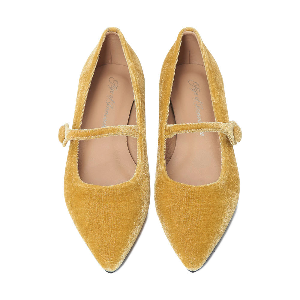 Туфли Thea Velvet Mustard
