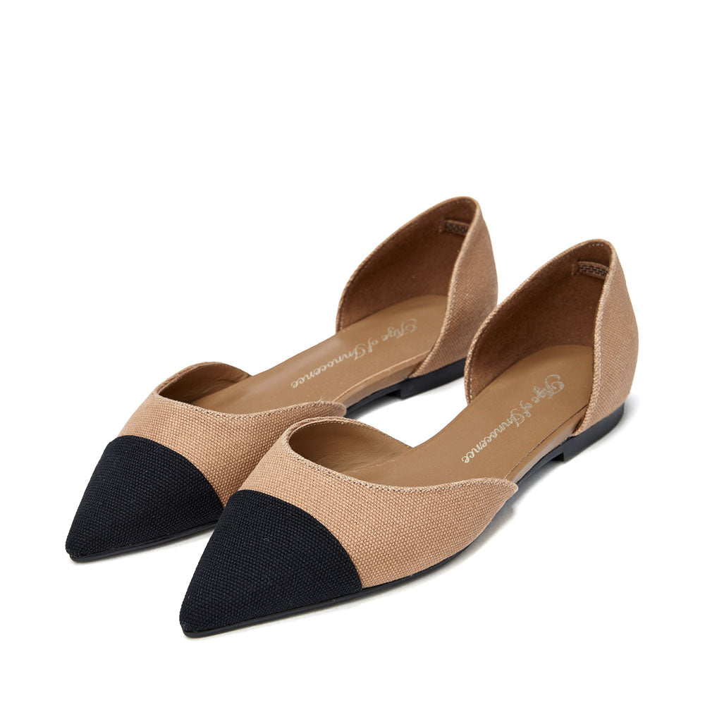 Туфли Sandra Canvas Beige/Black