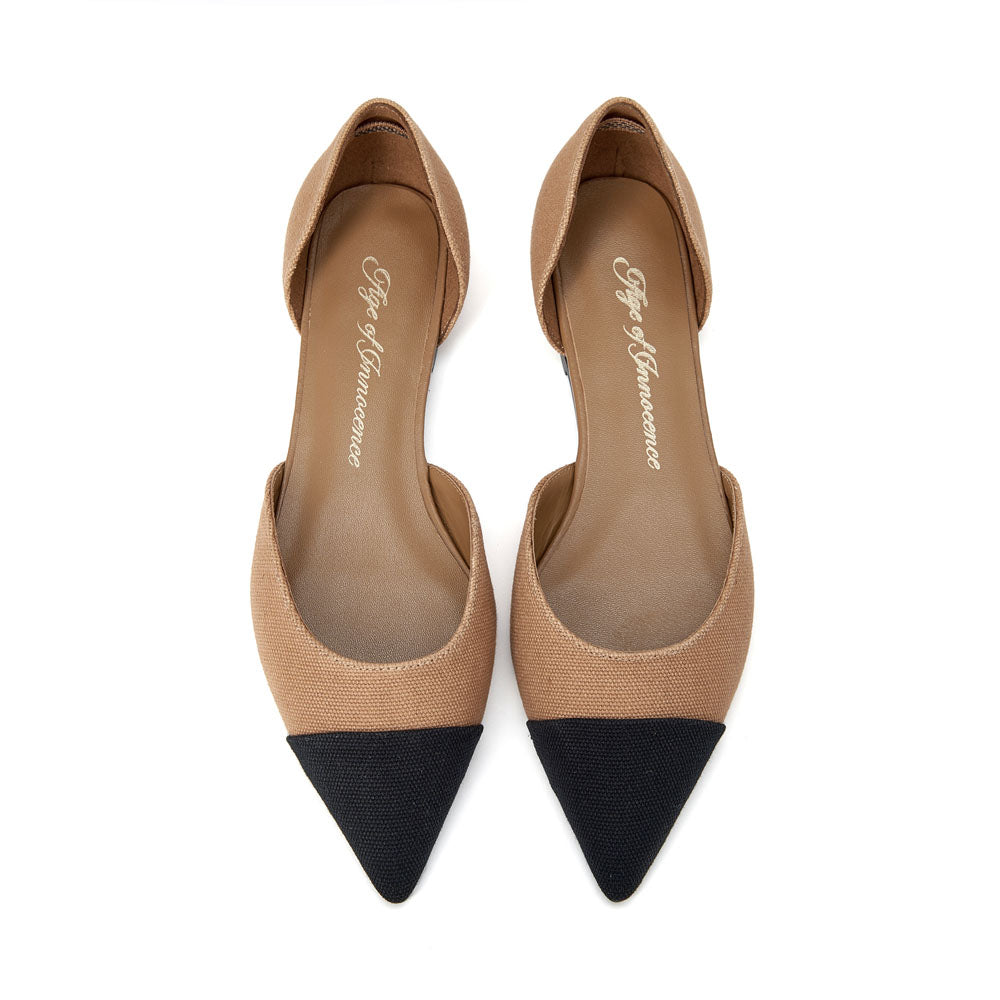 Туфли Sandra Canvas Beige/Black