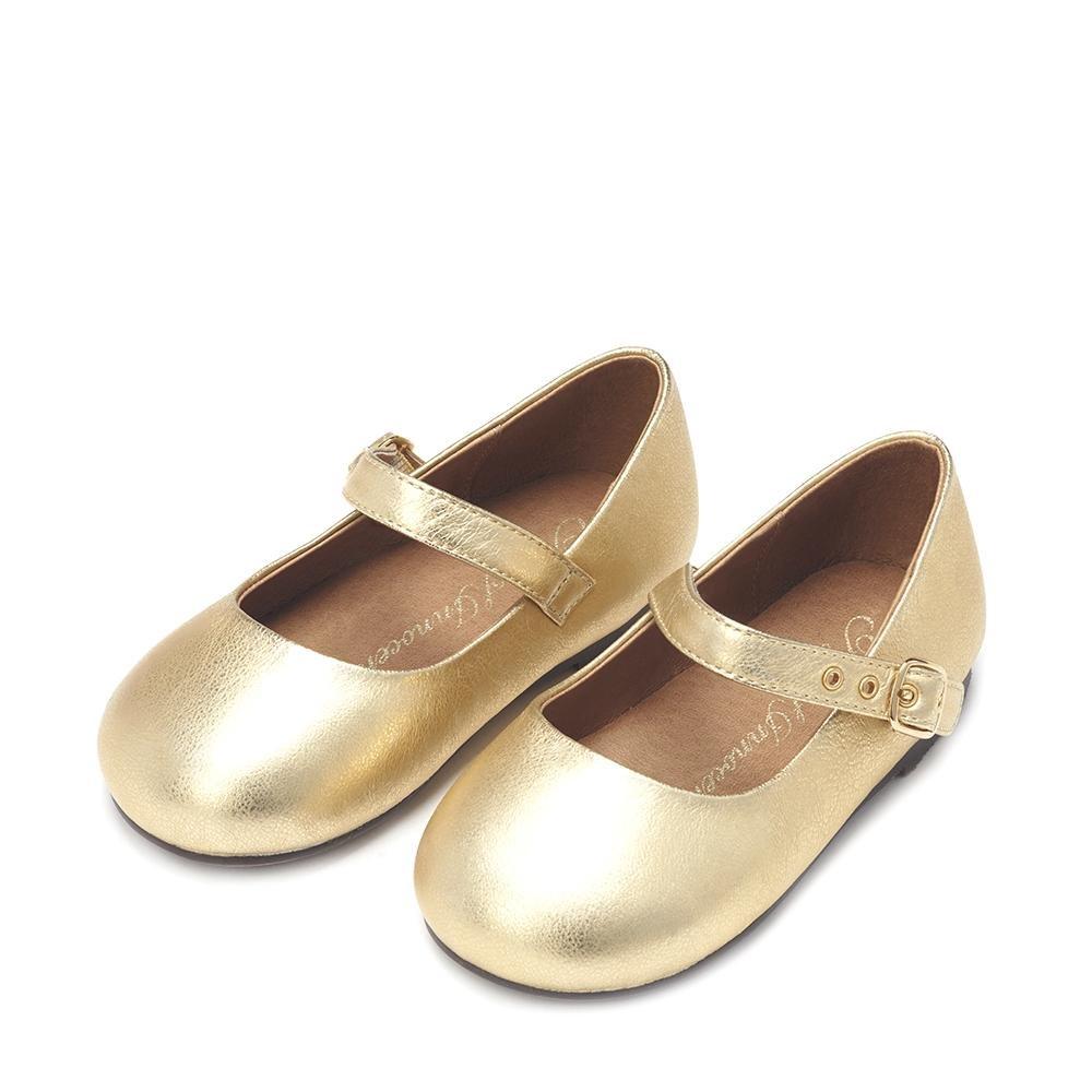 Eva Leather Gold Shoes by Age of Innocence