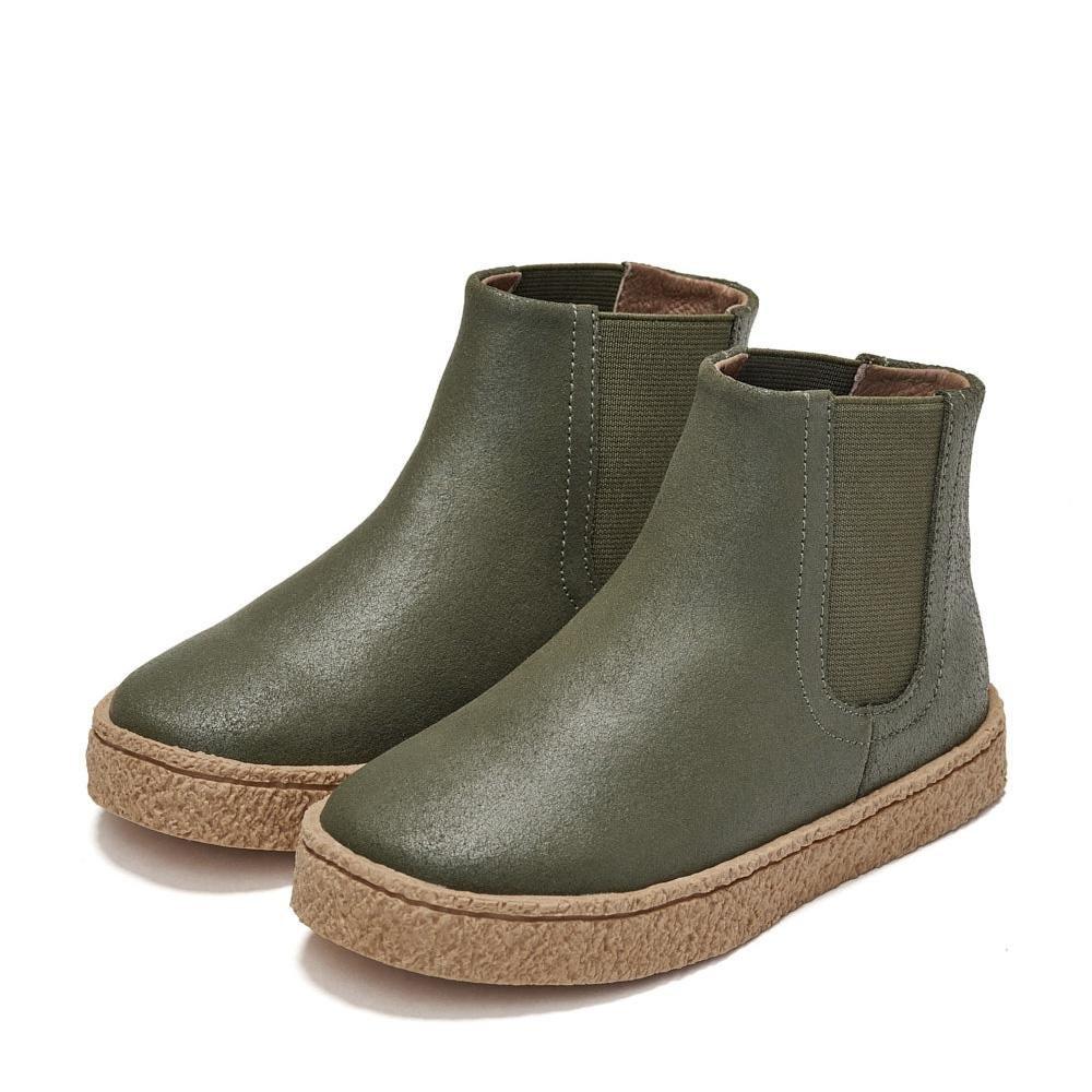 Детские ботинки для мальчиков Harry зелёные кожаные || GENTS by Age of Innocence