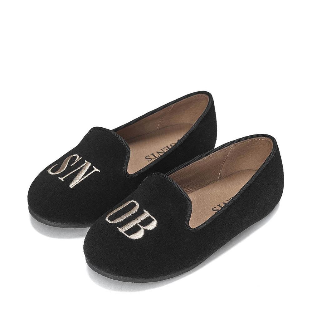 Детские лоферы для мальчиков Milo SNOB чёрные бархатные || GENTS by Age of Innocence