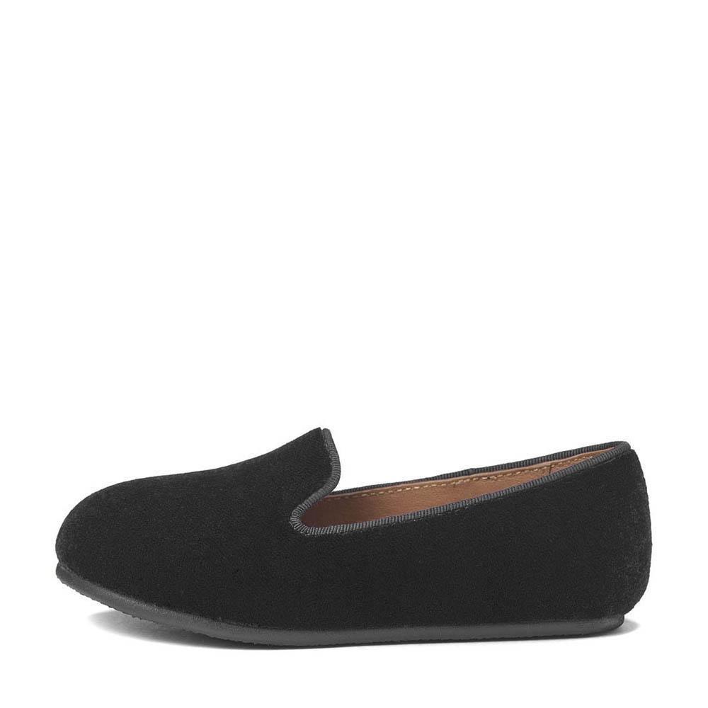 Детские лоферы для мальчиков Milo Velvet чёрные бархатные || GENTS by Age of Innocence