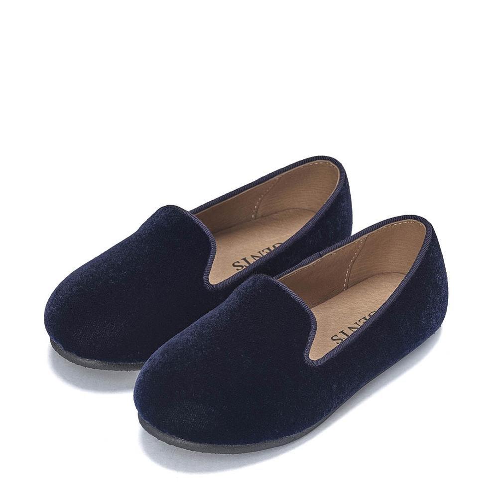 Детские лоферы для мальчиков Milo Velvet тёмно-синие бархатные || GENTS by Age of Innocence