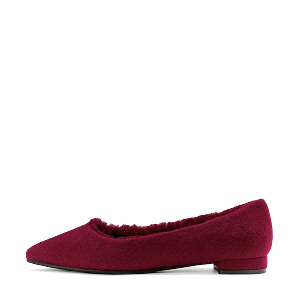 Burgundy 2024 velvet flats