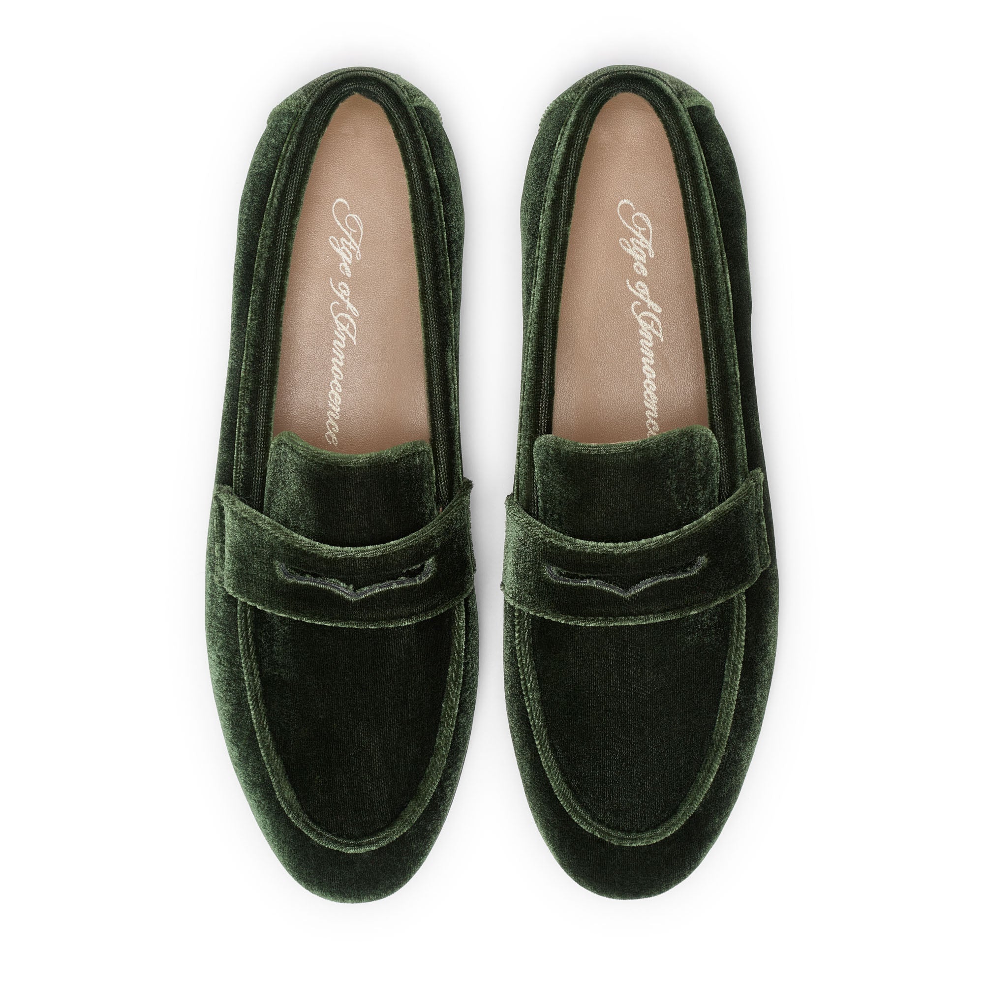 Лоферы Farley Velvet Green