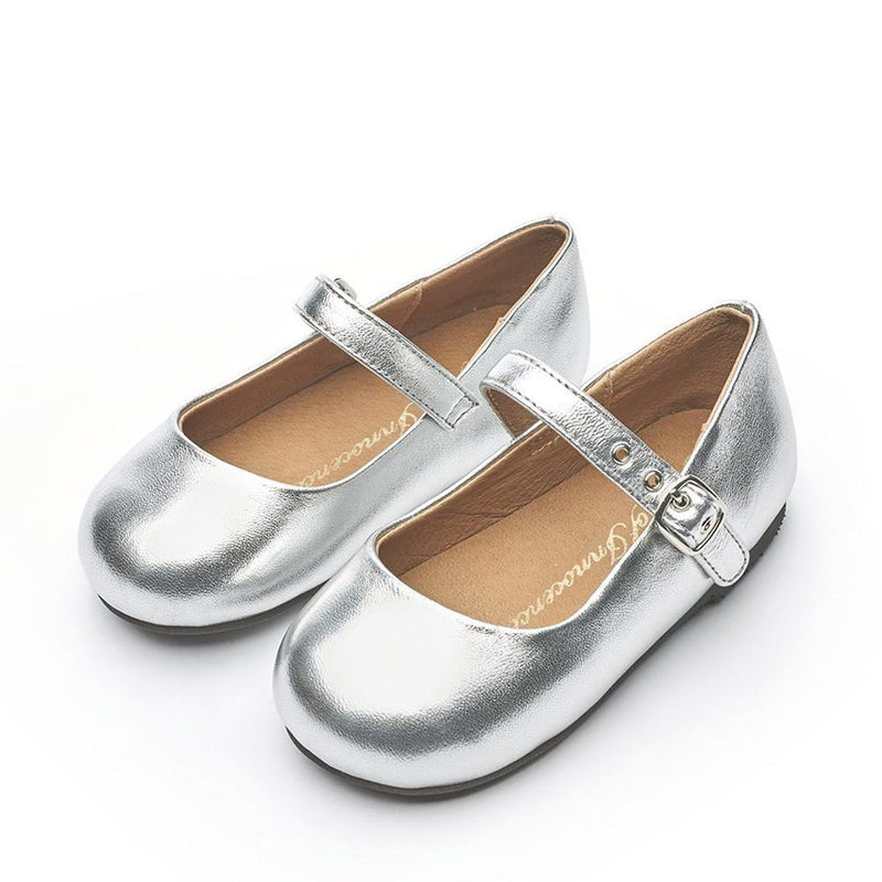 Eva Leather Silver Shoes by Age of Innocence